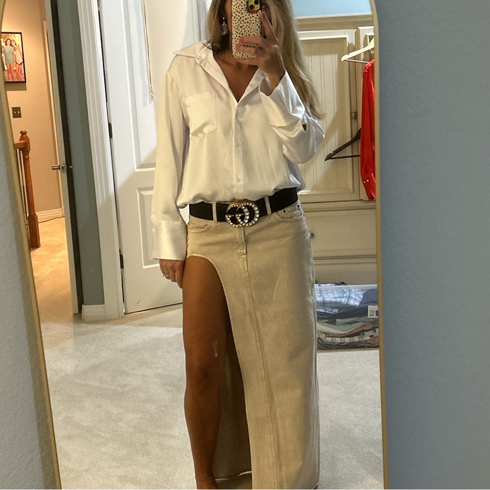 Grlfrnd Blanca maxi skirt with high slit